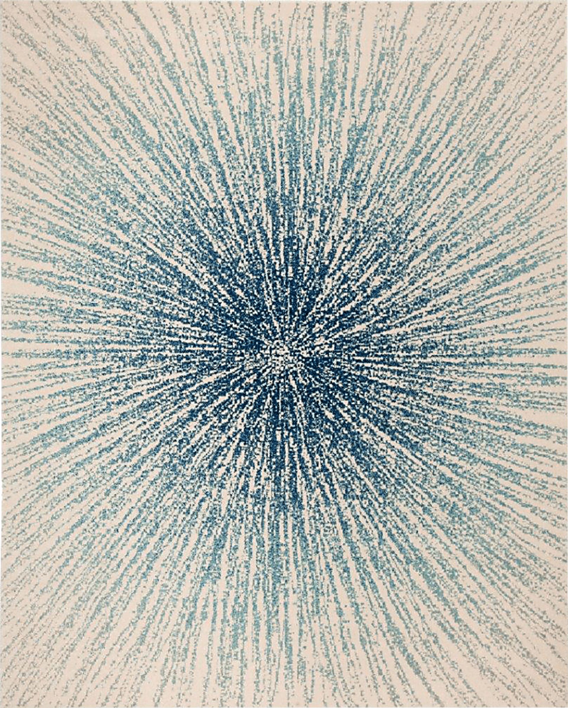 Horizon Sunburst Blue 8' x 10' Rug - Image 1