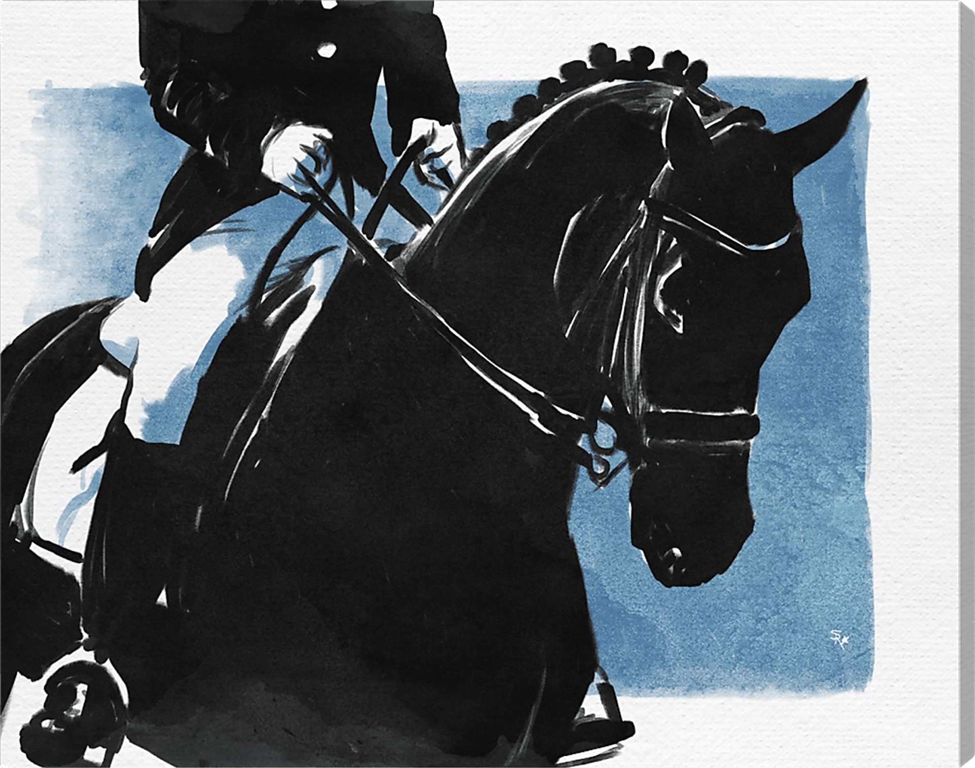 Horseback Rider Black Artwork - Image 1