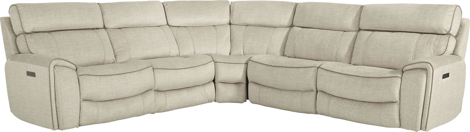 Hosford Beige 5 Pc Dual Power Reclining Sectional - Image 1