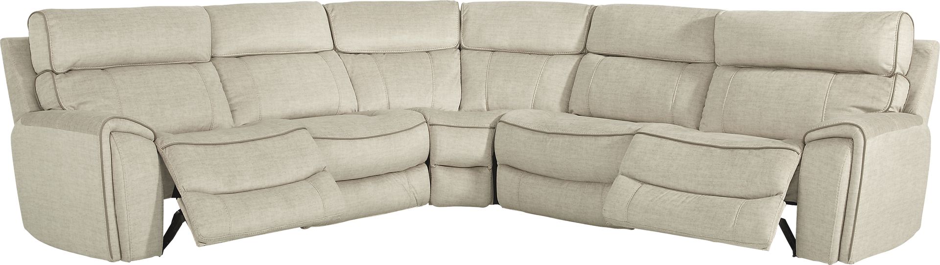 Hosford Beige 5 Pc Reclining Sectional - Image 3