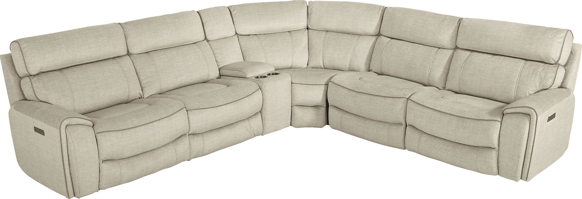 Hosford Beige 6 Pc Power Reclining Sectional - Image 4