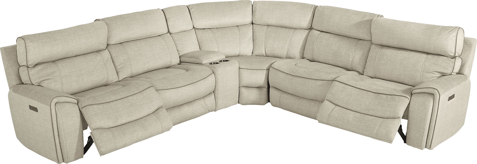 Hosford Beige 6 Pc Power Reclining Sectional - Image 5
