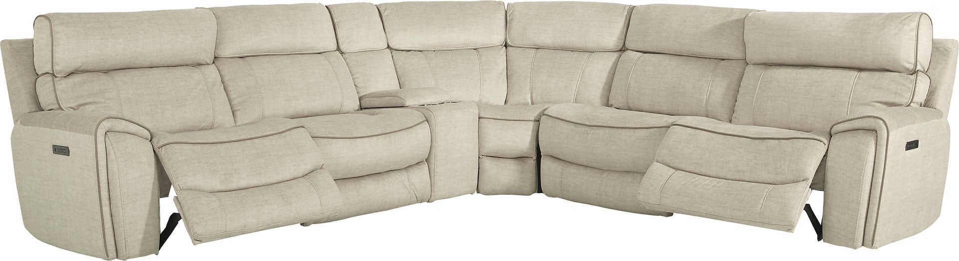 Hosford Beige 6 Pc Power Reclining Sectional - Image 1