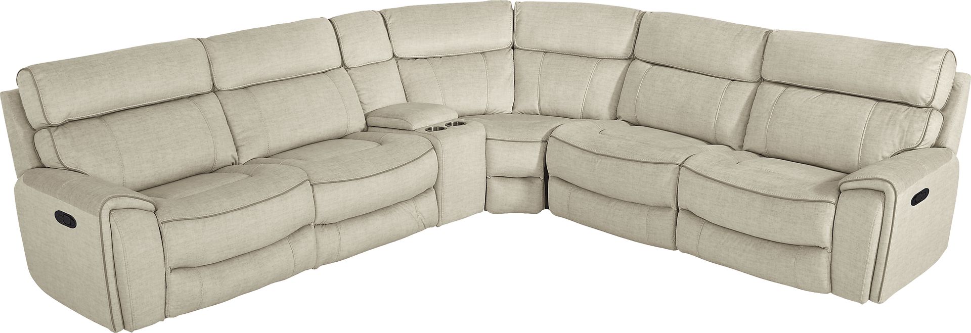 Hosford Beige 6 Pc Reclining Sectional - Image 4