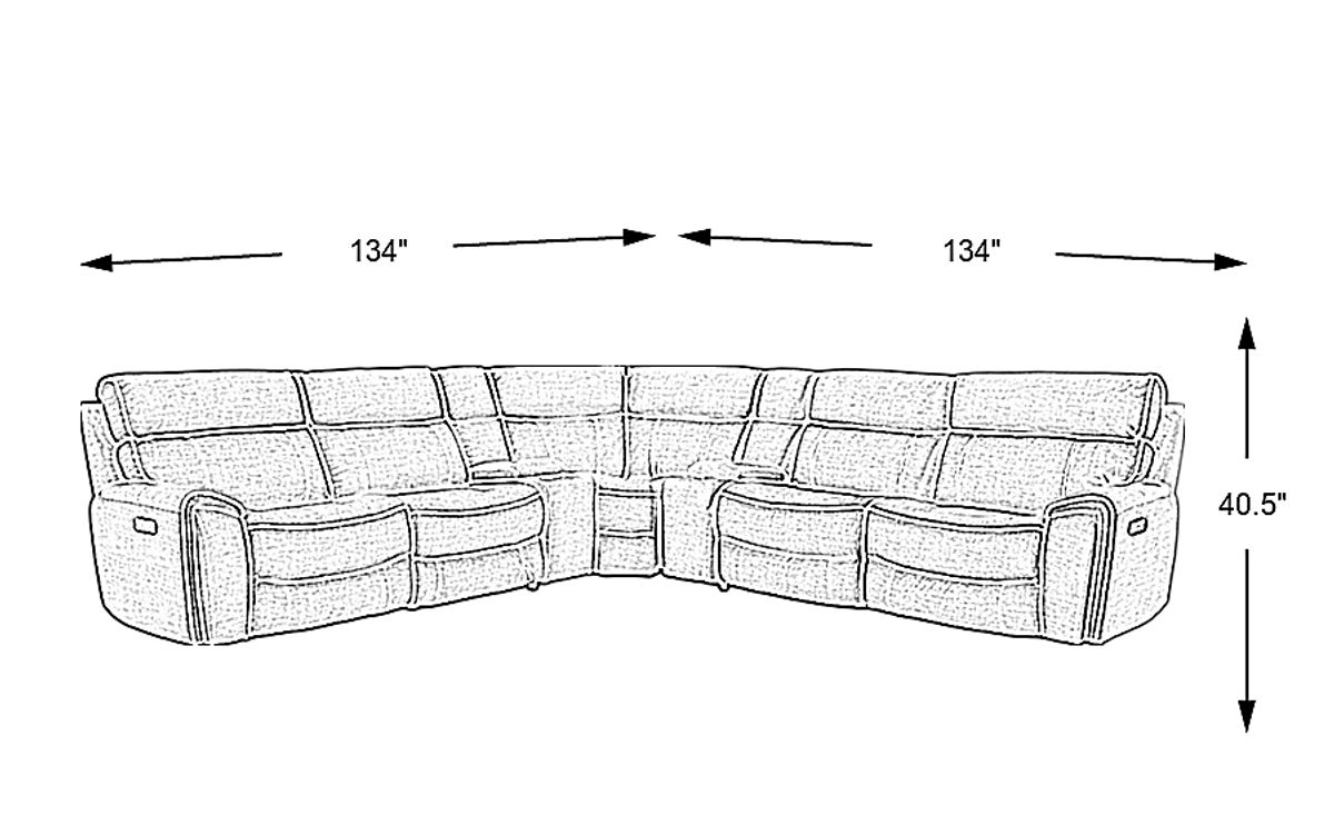 Hosford Beige Polyester Fabric 7 Pc Power Reclining Sectional Rooms to Go