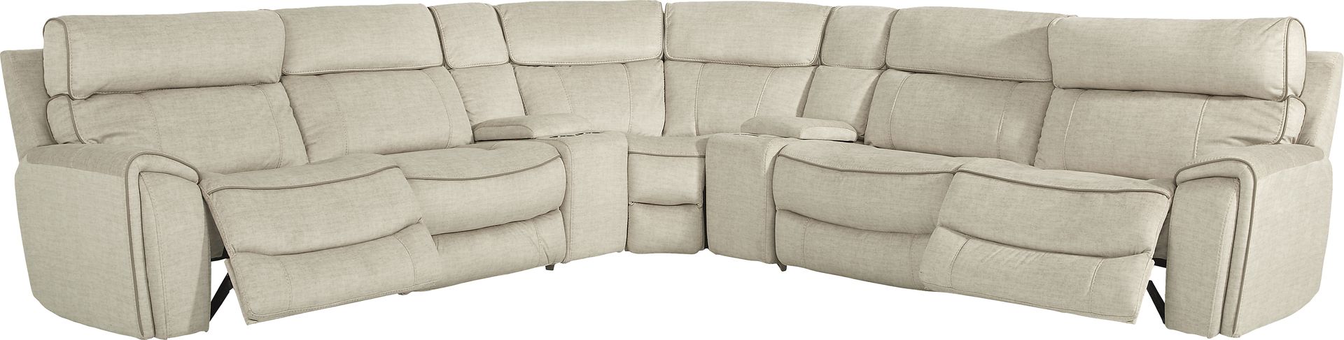 Hosford Beige 7 Pc Reclining Sectional - Image 3