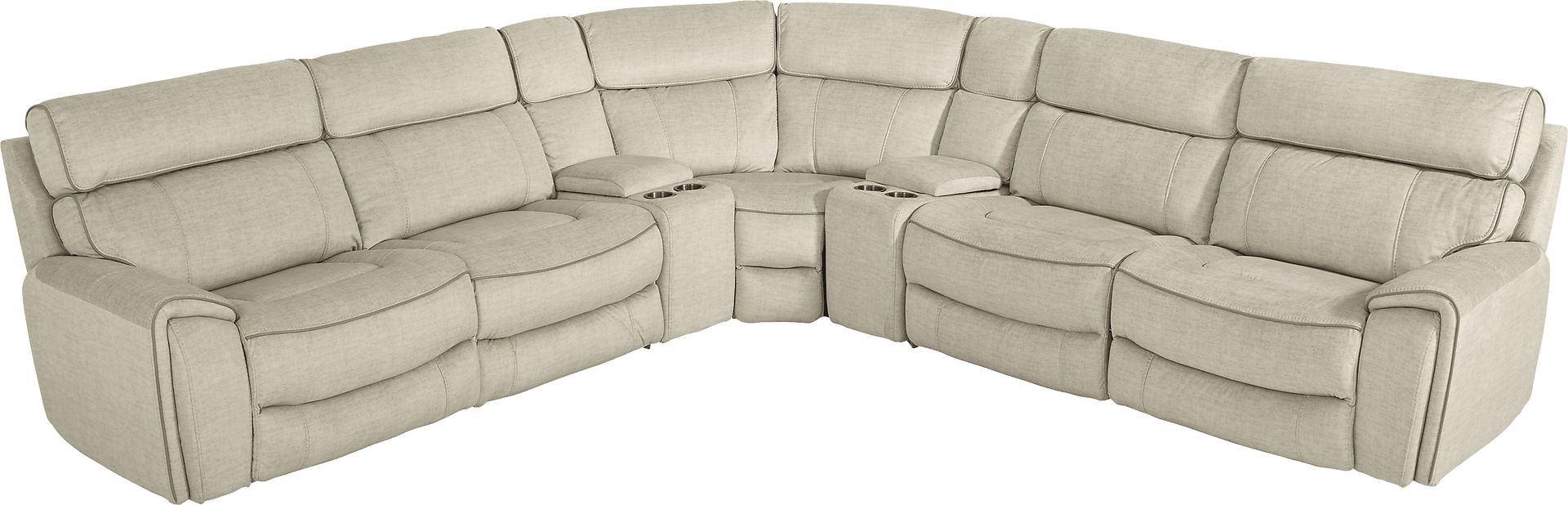 Hosford Beige 7 Pc Reclining Sectional - Image 4