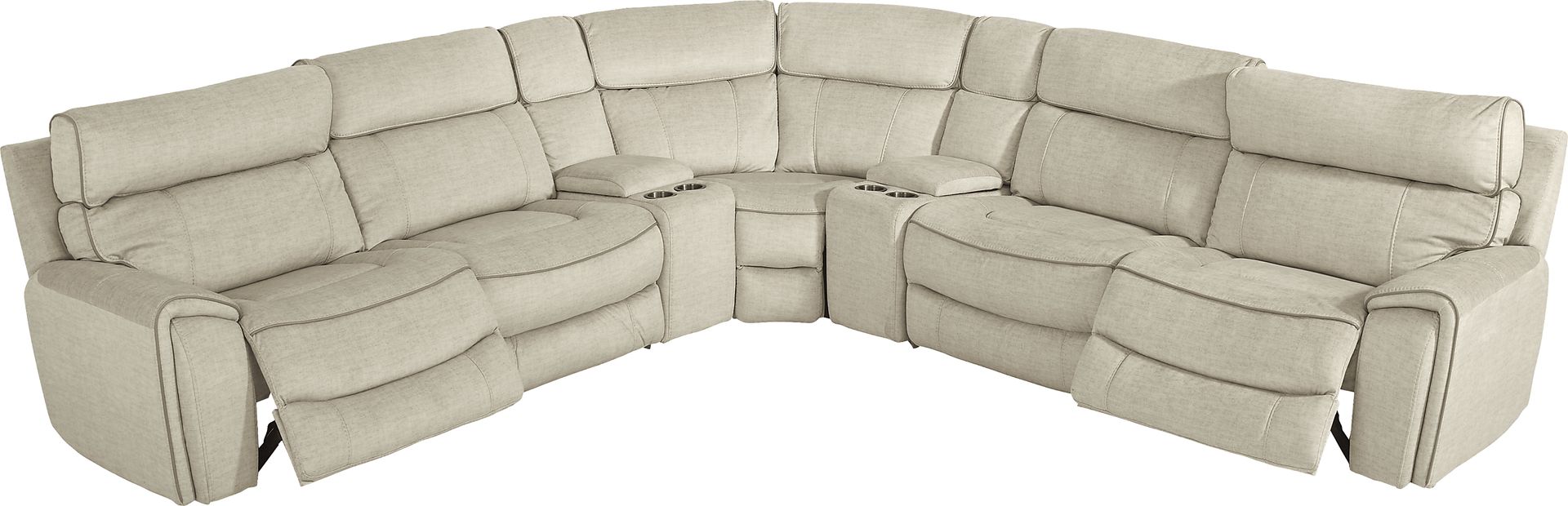 Hosford Beige 7 Pc Reclining Sectional - Image 5
