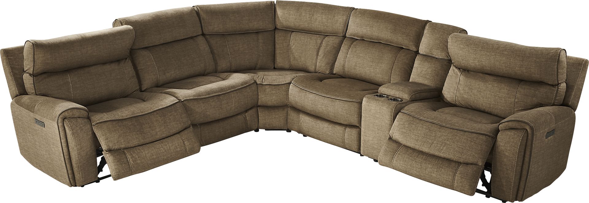 Hosford Brown 6 Pc Dual Power Reclining Sectional - Image 5