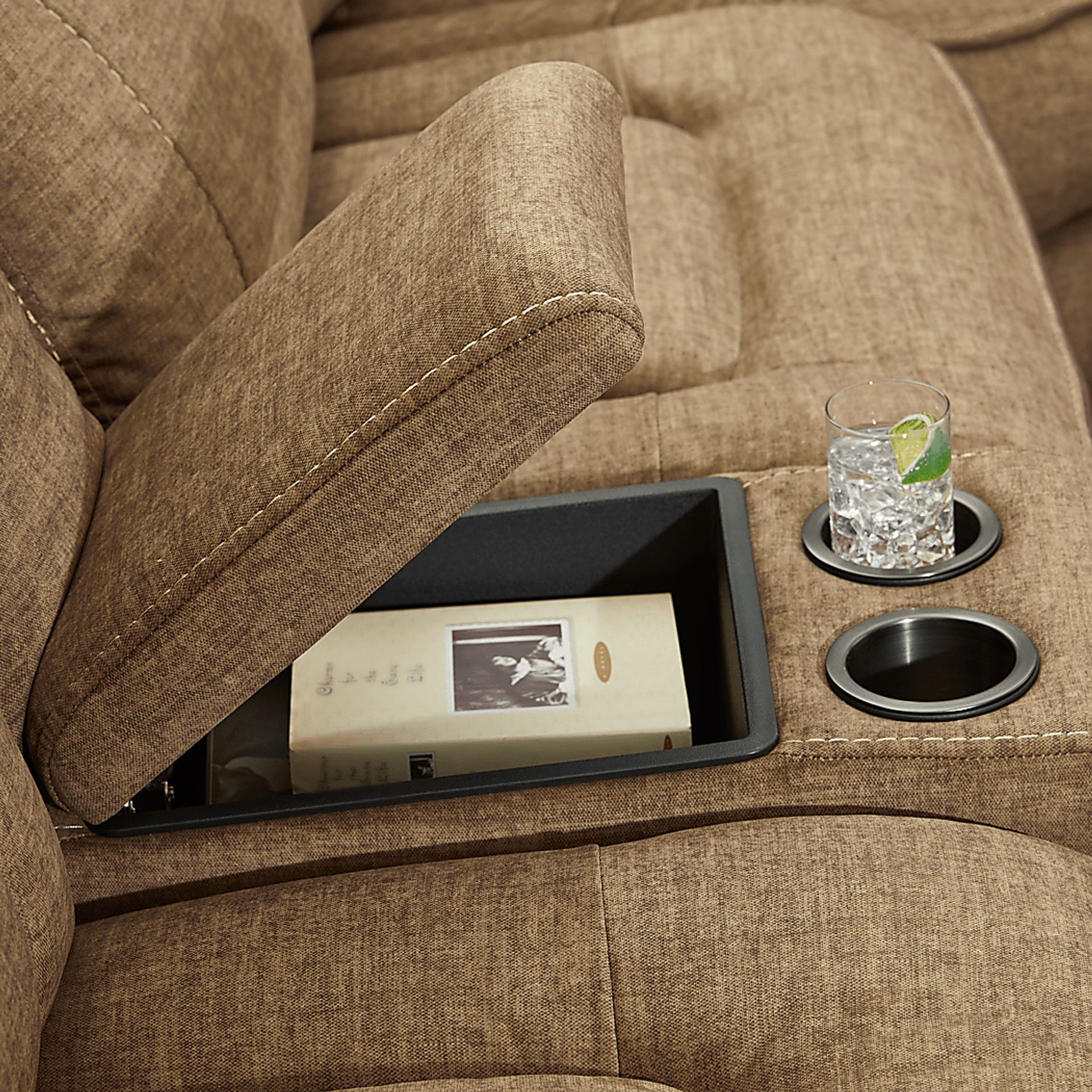 Hosford Brown 6 Pc Dual Power Reclining Sectional - Image 7