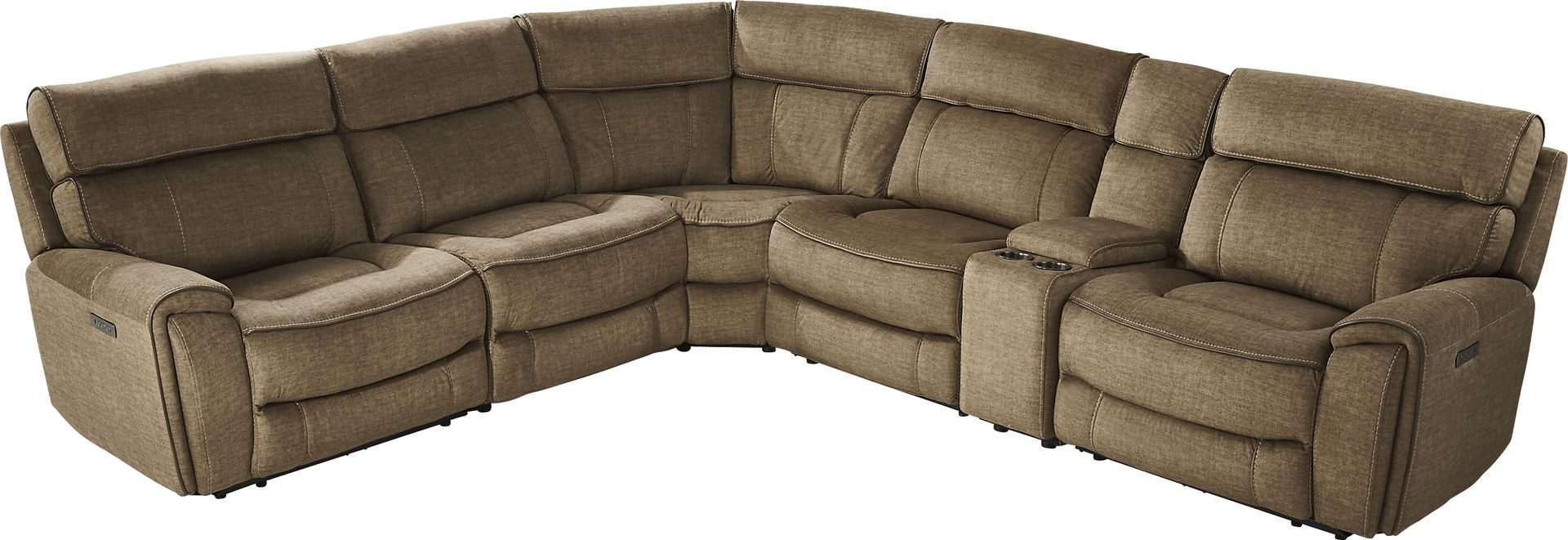 Hosford Brown 6 Pc Reclining Sectional - Image 3