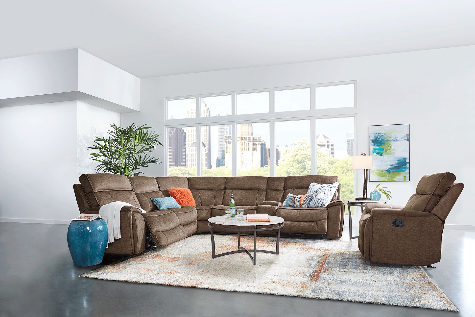 Hosford Brown 6 Pc Reclining Sectional - Image 2