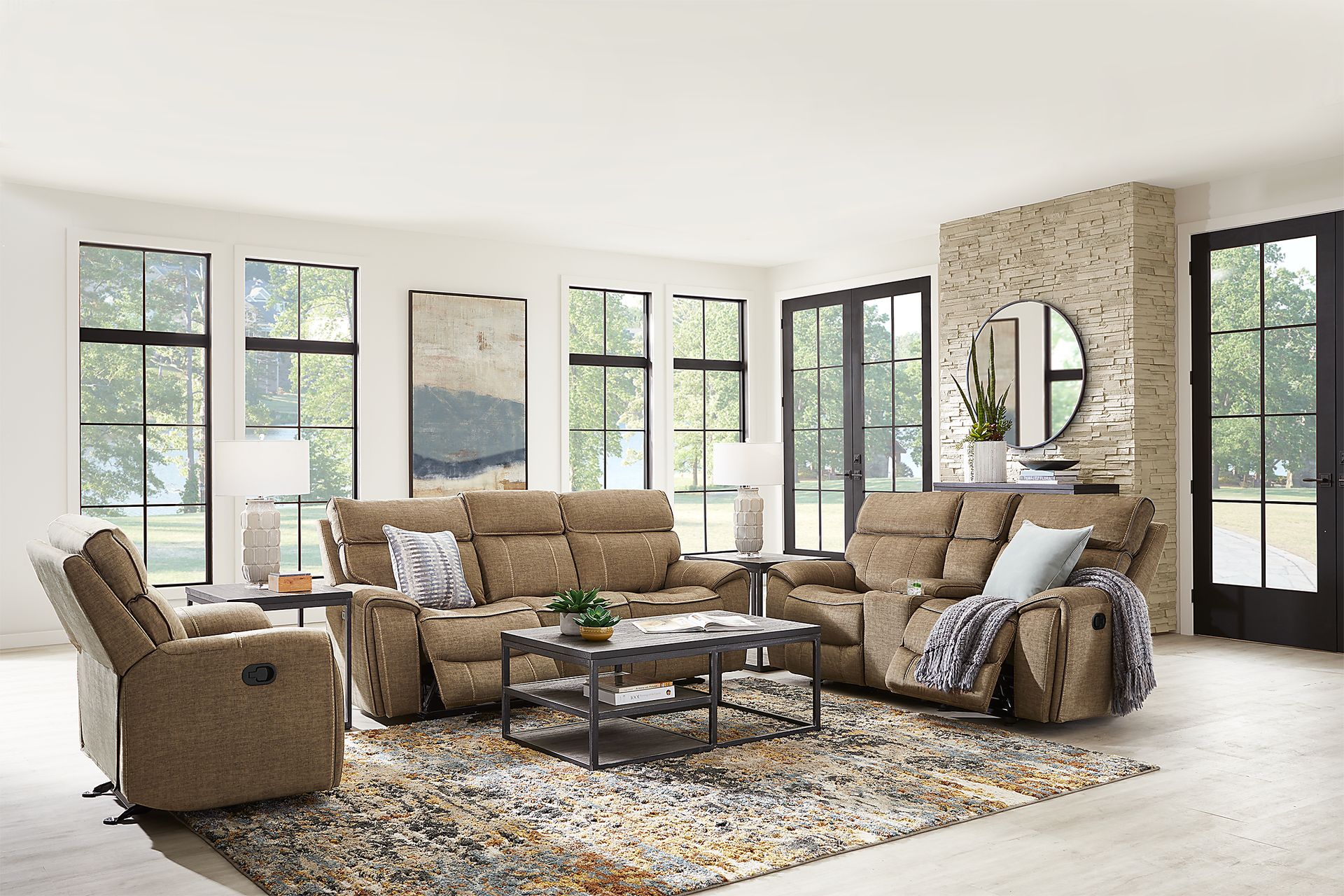 Hosford Brown 7 Pc Reclining Living Room - Image 1