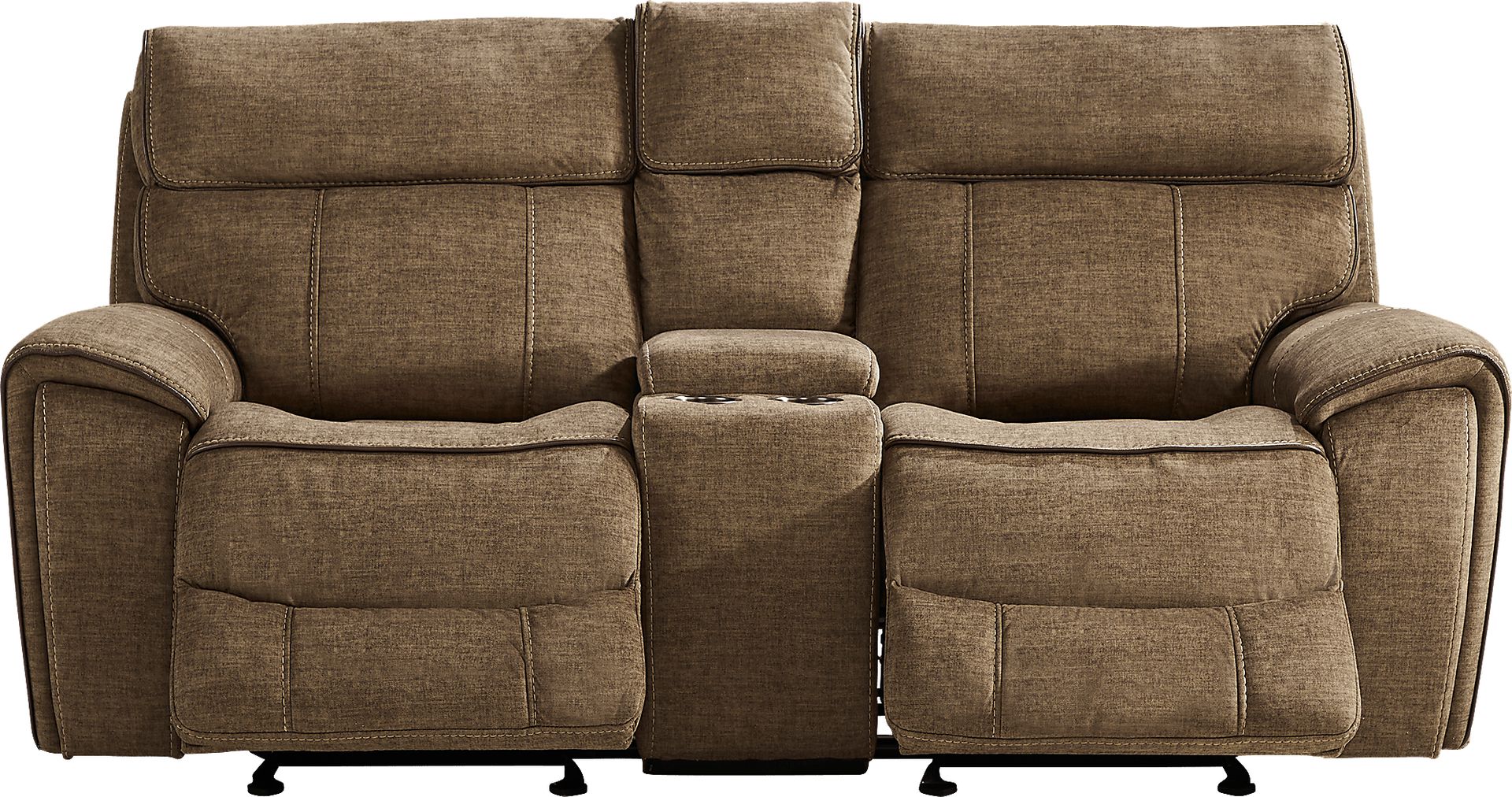 Hosford Brown Glider Reclining Console Loveseat - Image 2