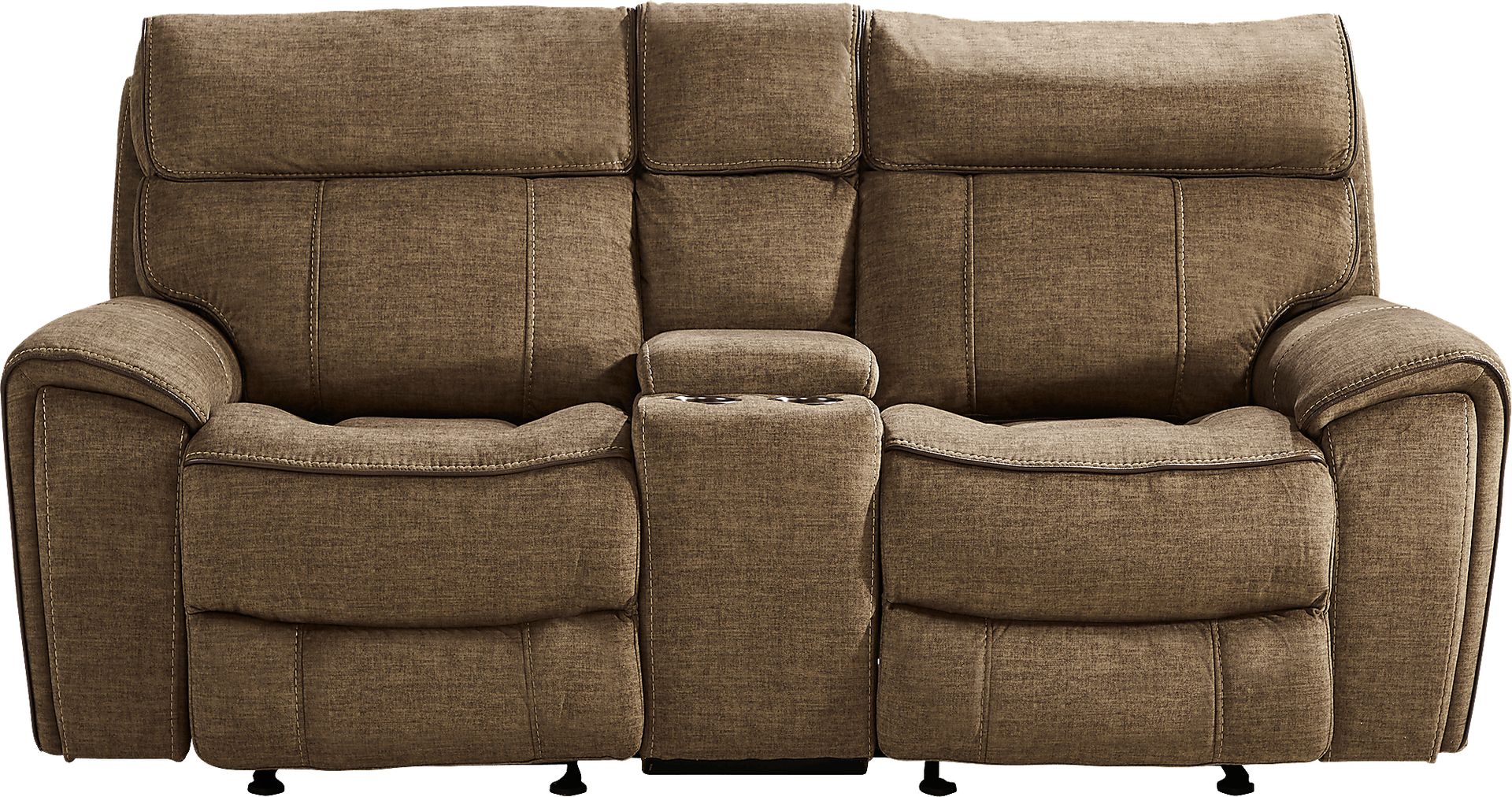 Hosford Brown Glider Reclining Console Loveseat - Image 1