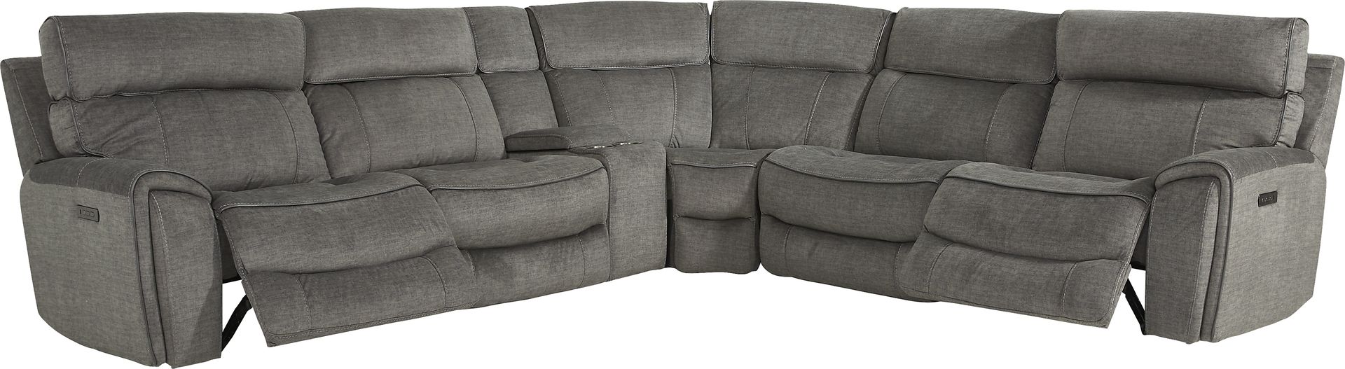 Hosford Dark Gray 6 Pc Power Reclining Sectional - Image 1