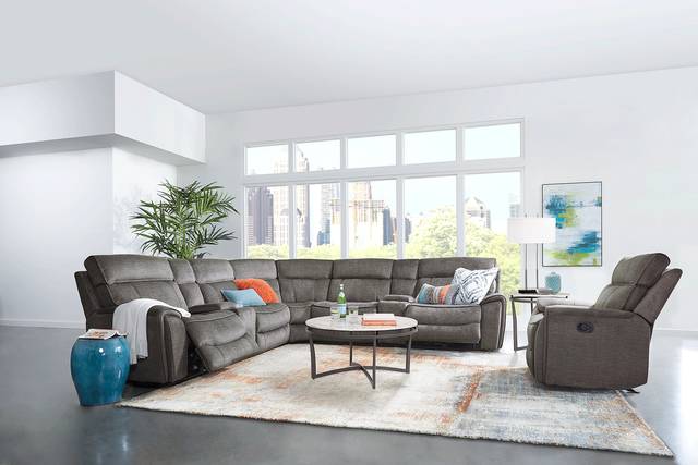 Hosford Dark Gray 11 Pc Sectional Living Room Plus 70 in. TV - Thumbnail - Image 1