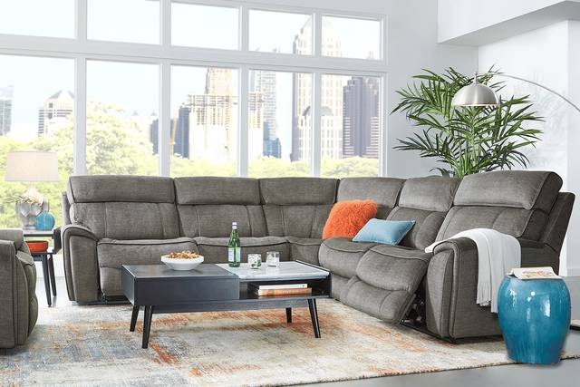 Hosford Dark Gray 5 Pc Dual Power Reclining Sectional - Thumbnail - Image 2