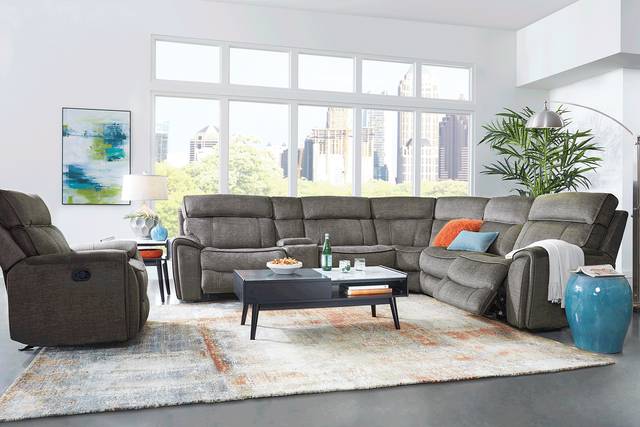Hosford Dark Gray 6 Pc Dual Power Reclining Sectional - Thumbnail - Image 2