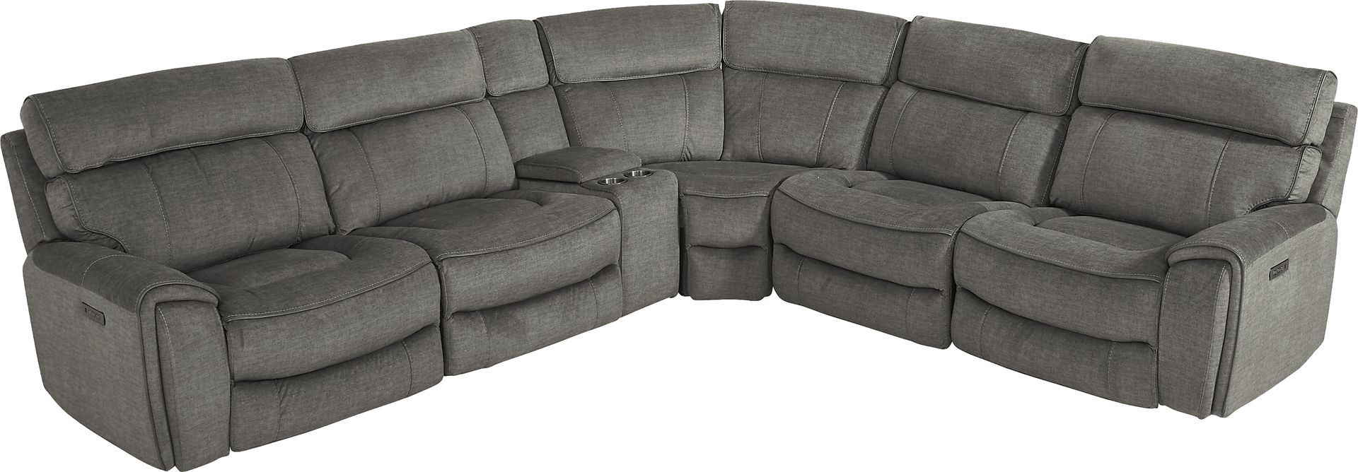 Hosford Dark Gray 6 Pc Power Reclining Sectional - Image 4