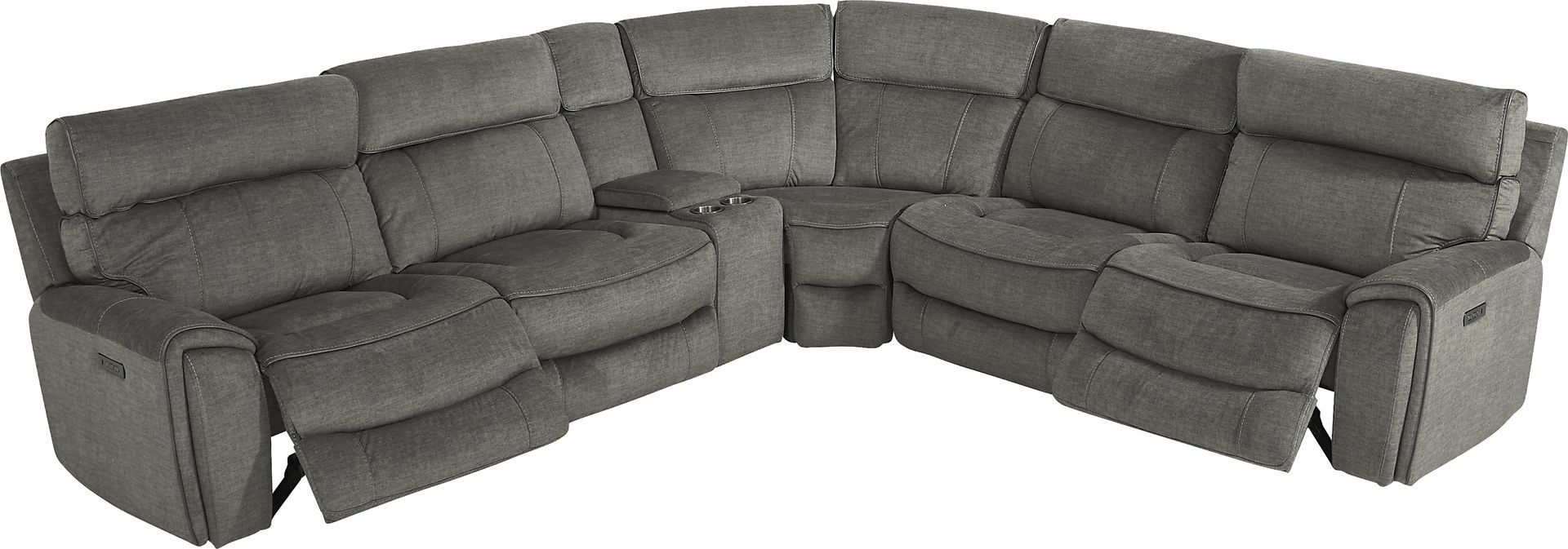 Hosford Dark Gray 6 Pc Power Reclining Sectional - Image 5