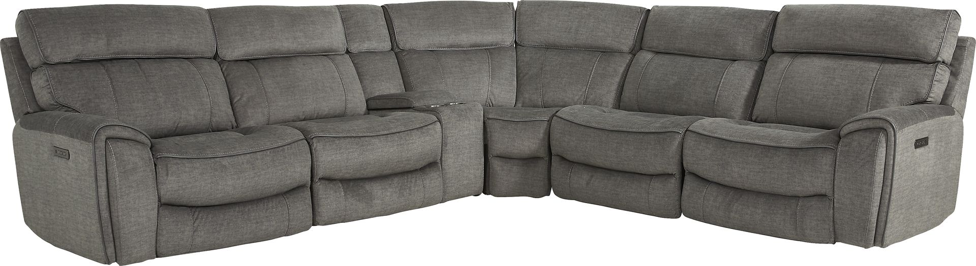Hosford Dark Gray 6 Pc Power Reclining Sectional - Image 1