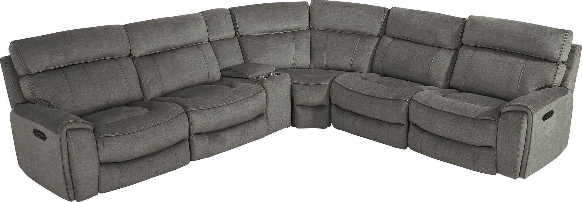 Hosford Dark Gray 6 Pc Reclining Sectional - Image 4