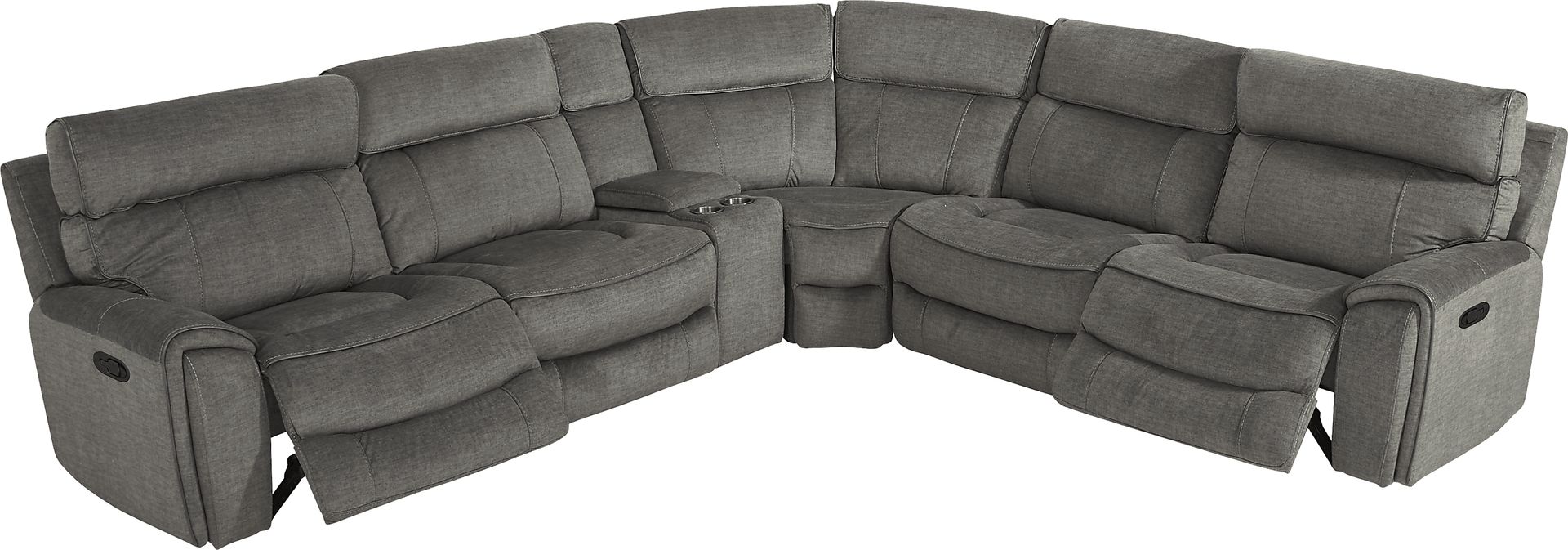 Hosford Dark Gray 6 Pc Reclining Sectional - Image 5