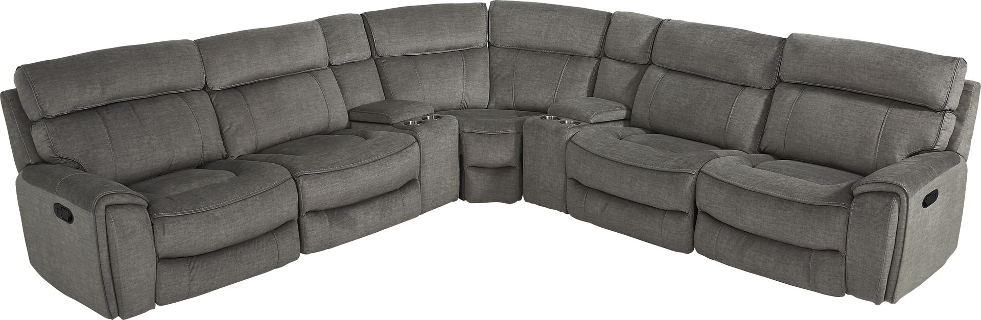 Hosford Dark Gray 7 Pc Reclining Sectional - Image 3