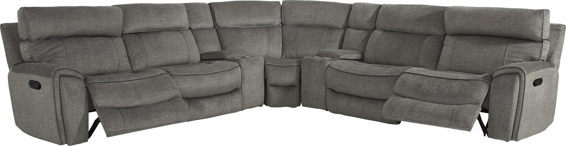 Hosford Dark Gray 7 Pc Reclining Sectional - Image 4