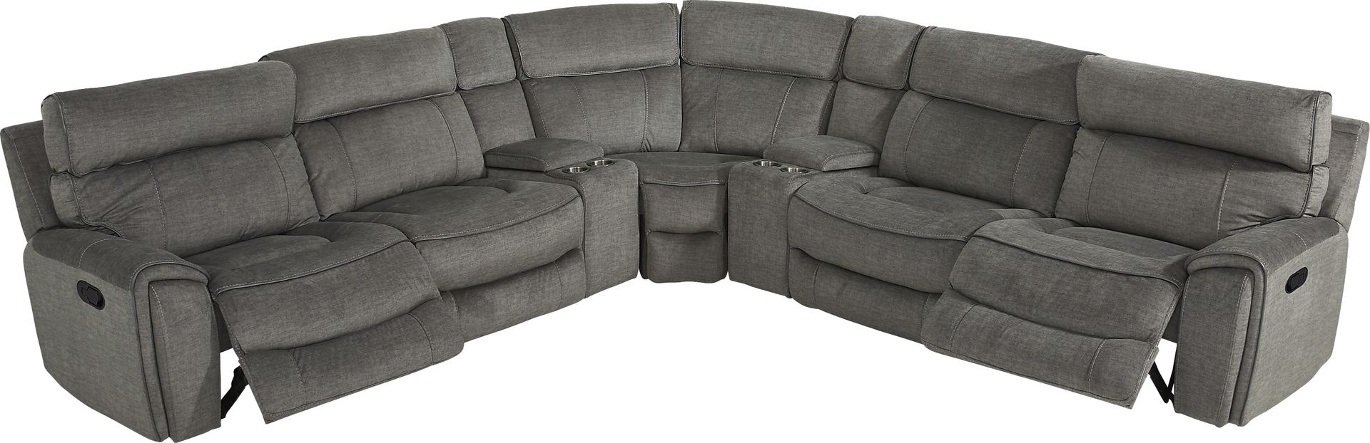 Hosford Dark Gray 7 Pc Reclining Sectional - Image 5
