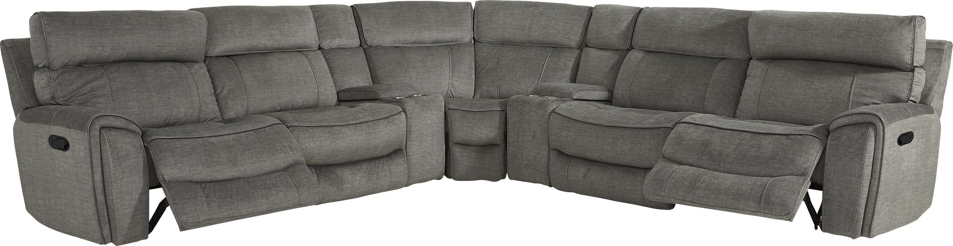 Hosford Dark Gray 7 Pc Reclining Sectional - Image 1