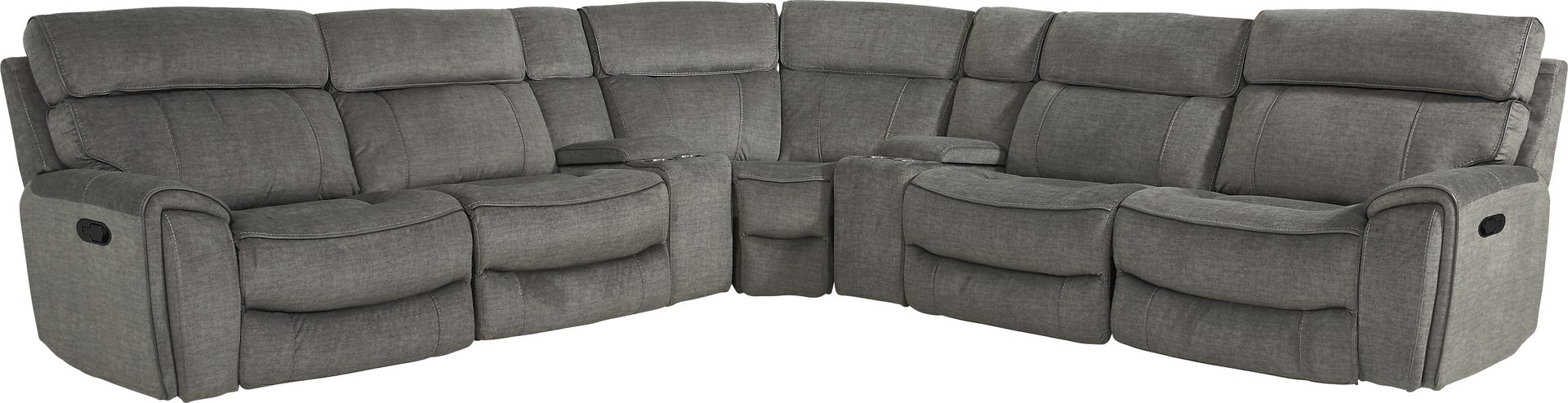 Hosford Dark Gray 7 Pc Reclining Sectional - Image 1