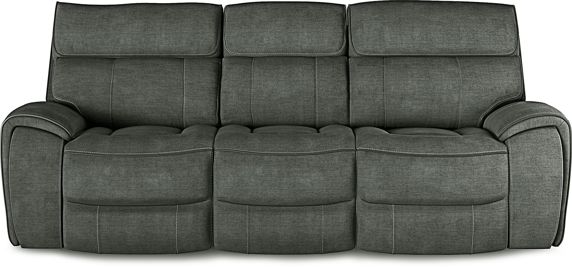 Hosford Dark Gray Dual Power Reclining Sofa - Image 1