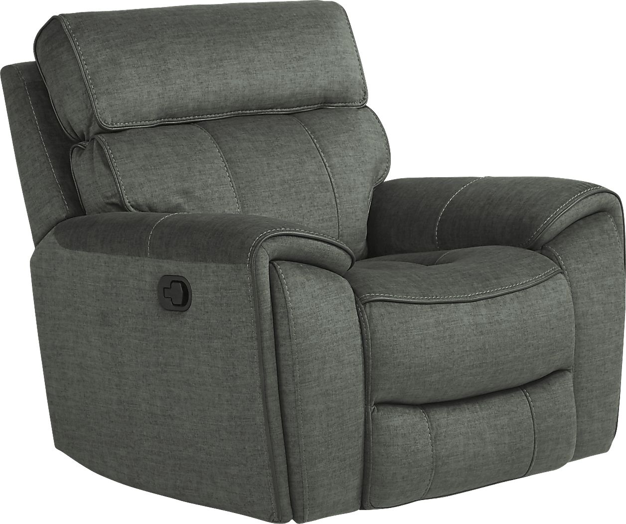 Hosford Dark Gray Polyester Fabric Glider Recliner Rooms To Go