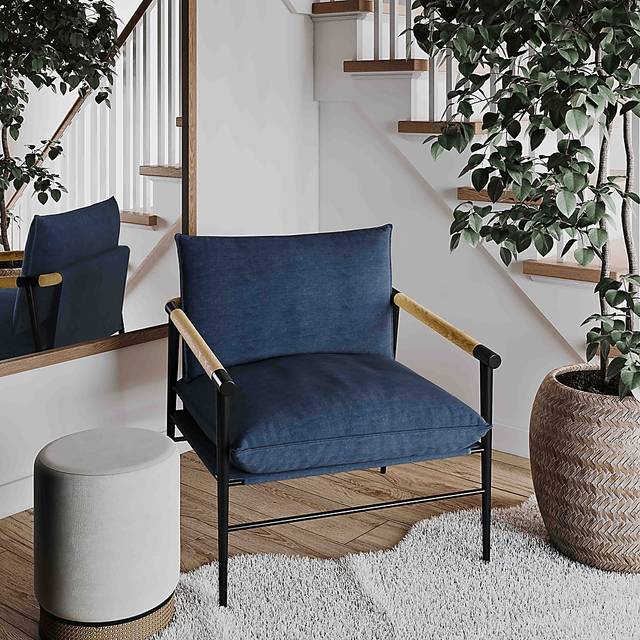 Houchin Navy Accent Chair - Thumbnail - Image 2