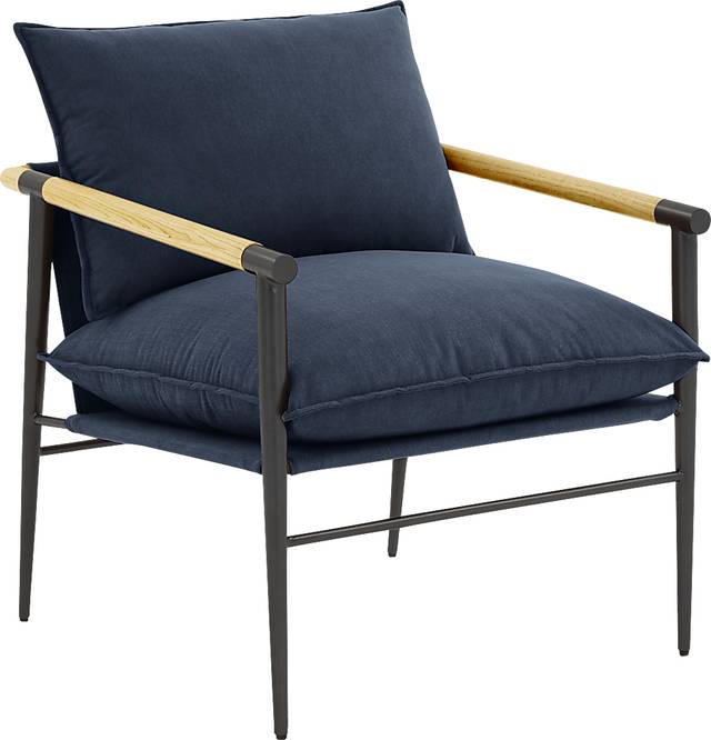 Houchin Navy Accent Chair - Thumbnail - Image 1