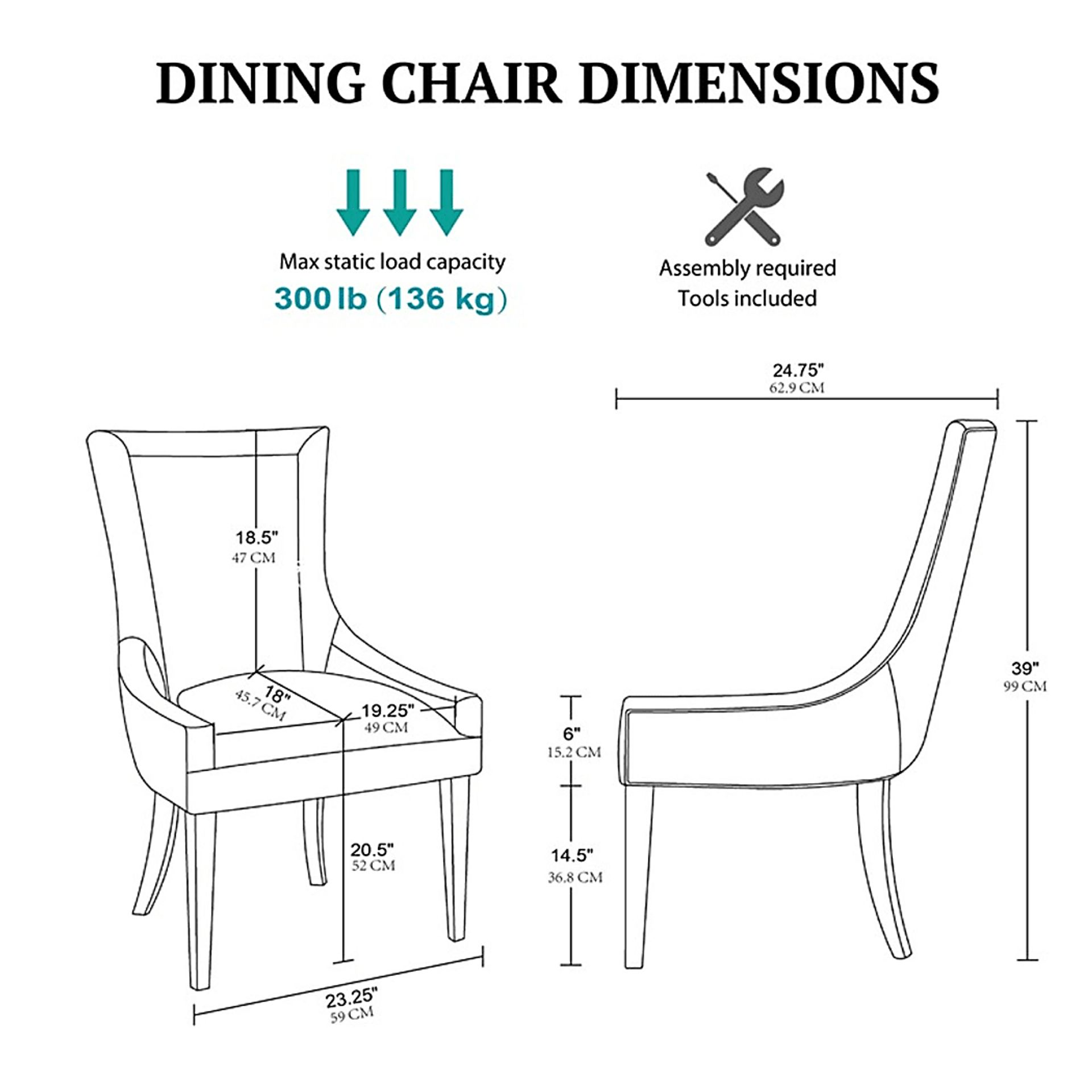 Houndsun Gold Dining Chair, Set of 2 - Image 2