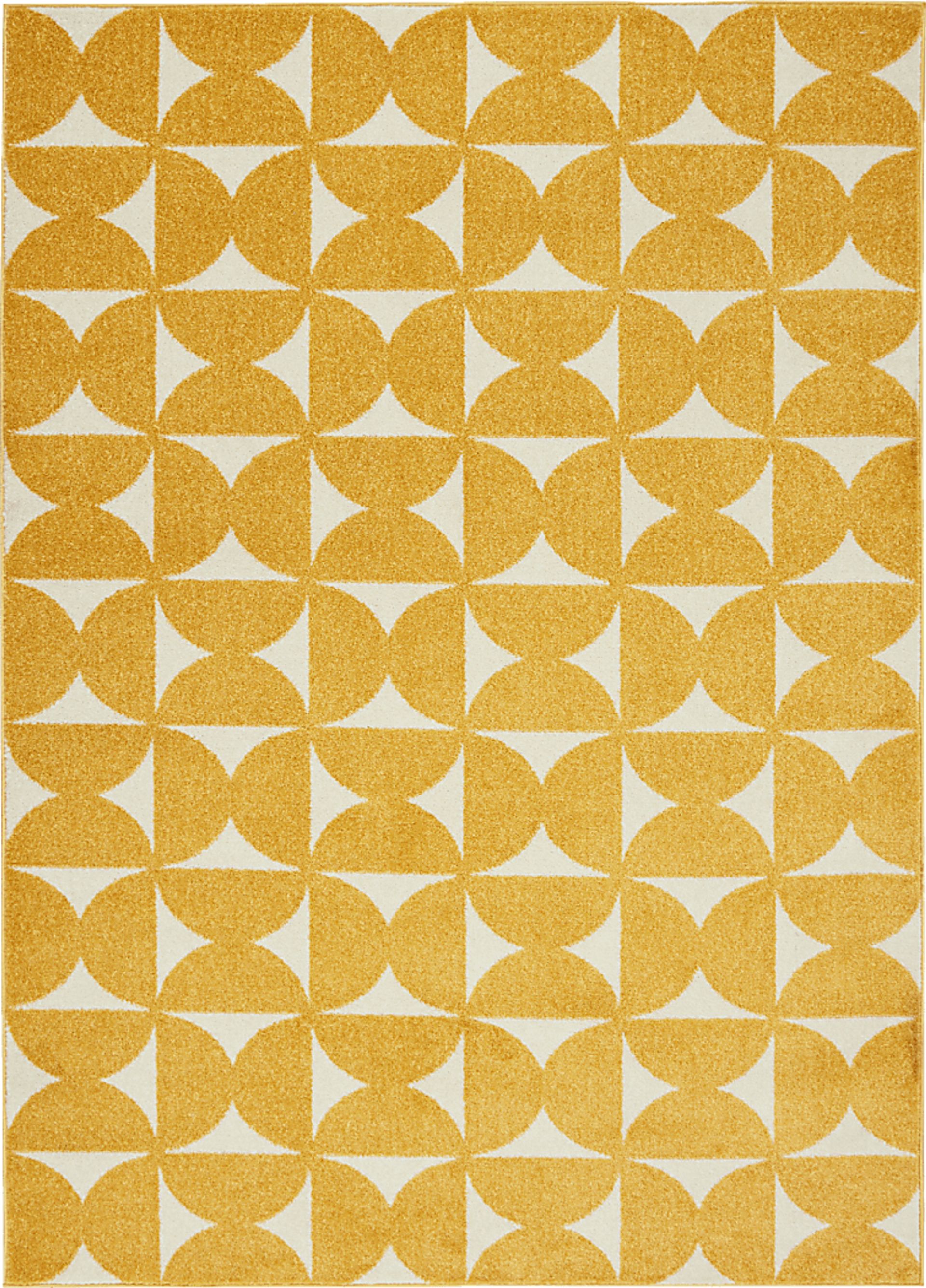 Hourglass Stories Yellow 4' x 6' Rug - Image 1