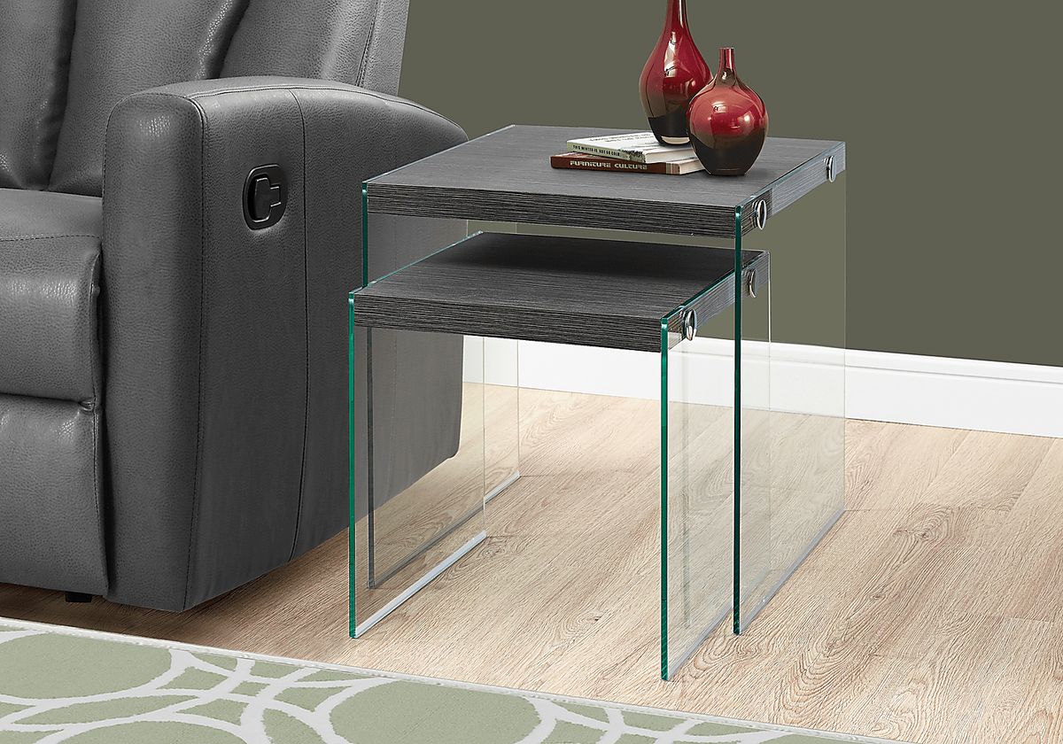 Housely Charcoal Gray Set Of 2 Nesting Tables | Rooms to Go