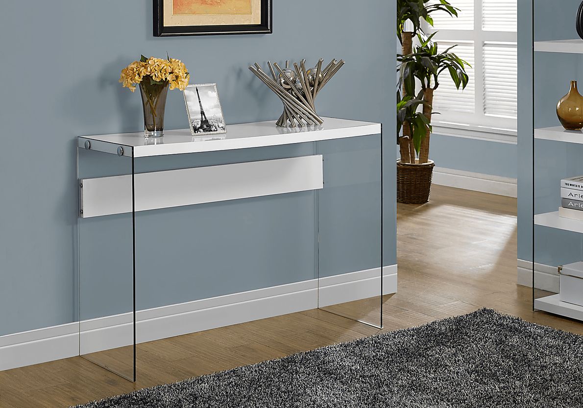 Housely White Console Table