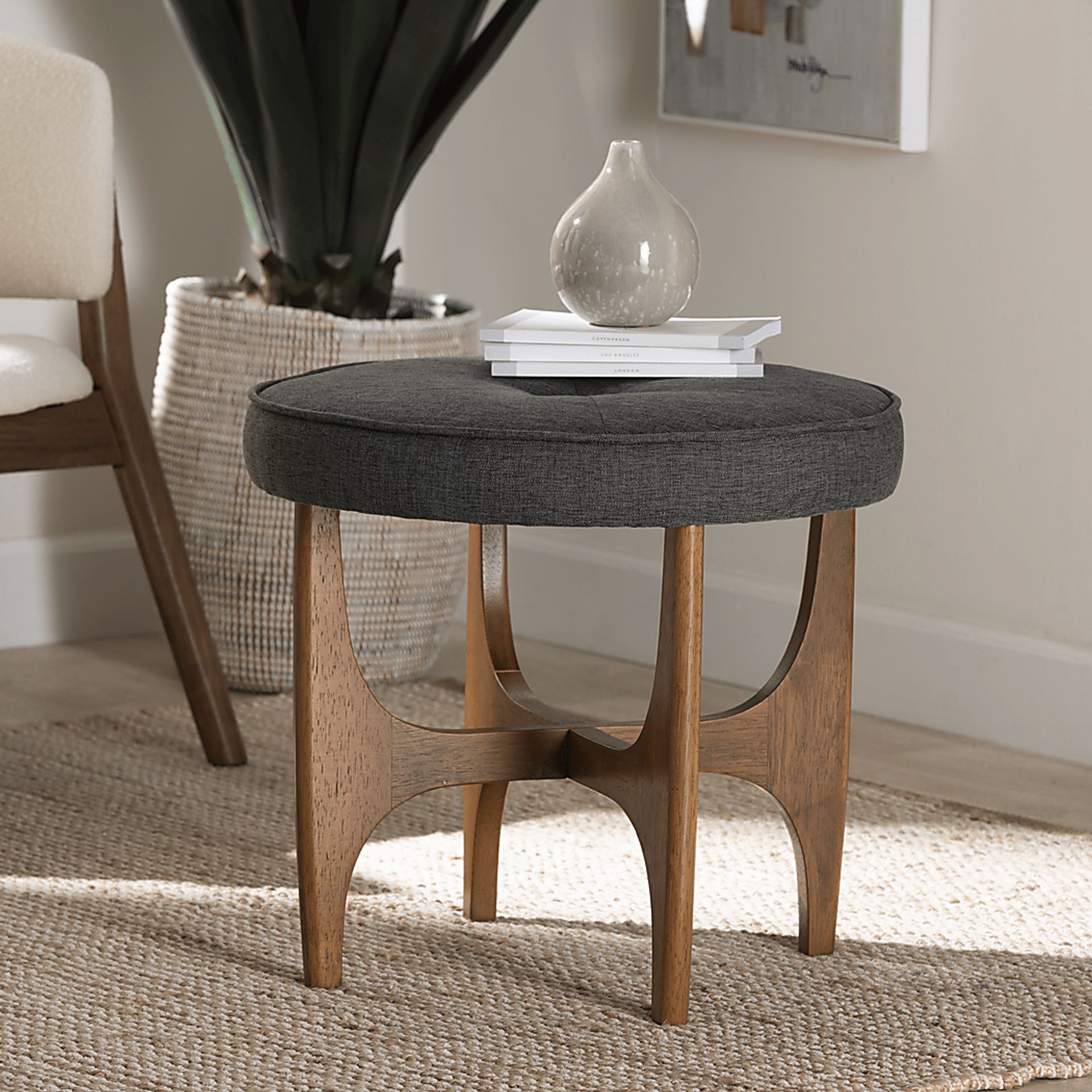 Hovendon Dark Gray Ottoman - Image 2