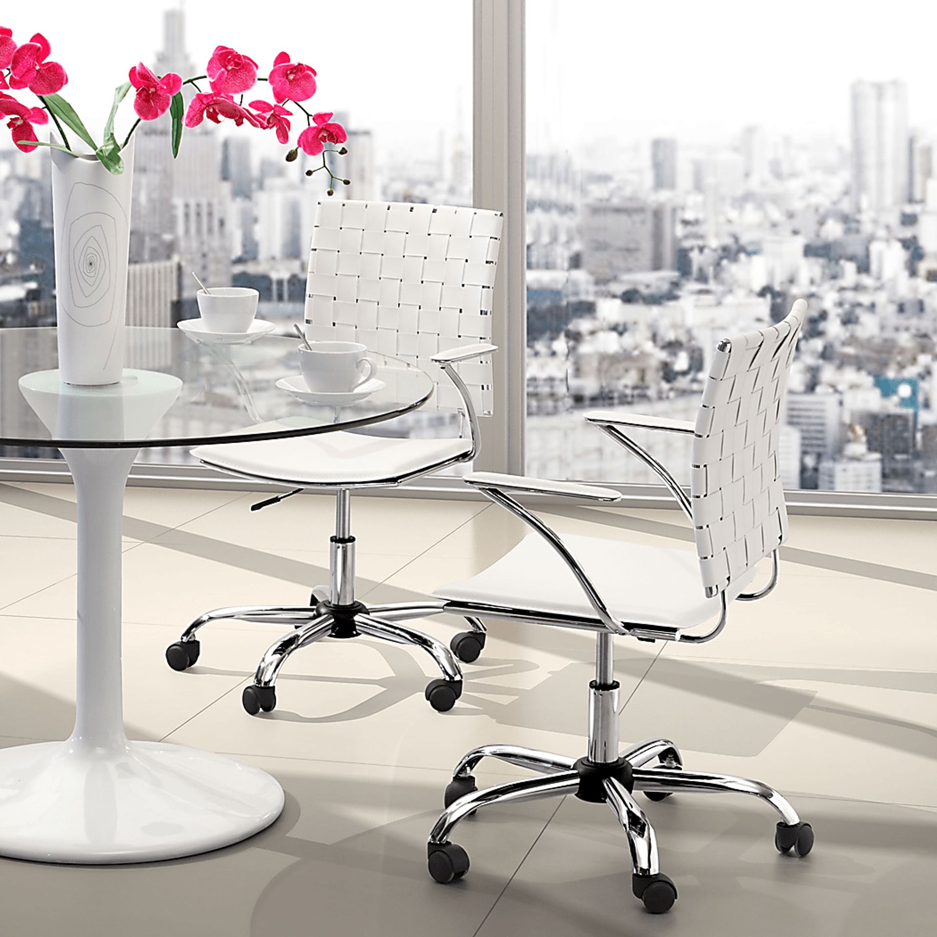 Hovey View White Desk Chair - Image 2