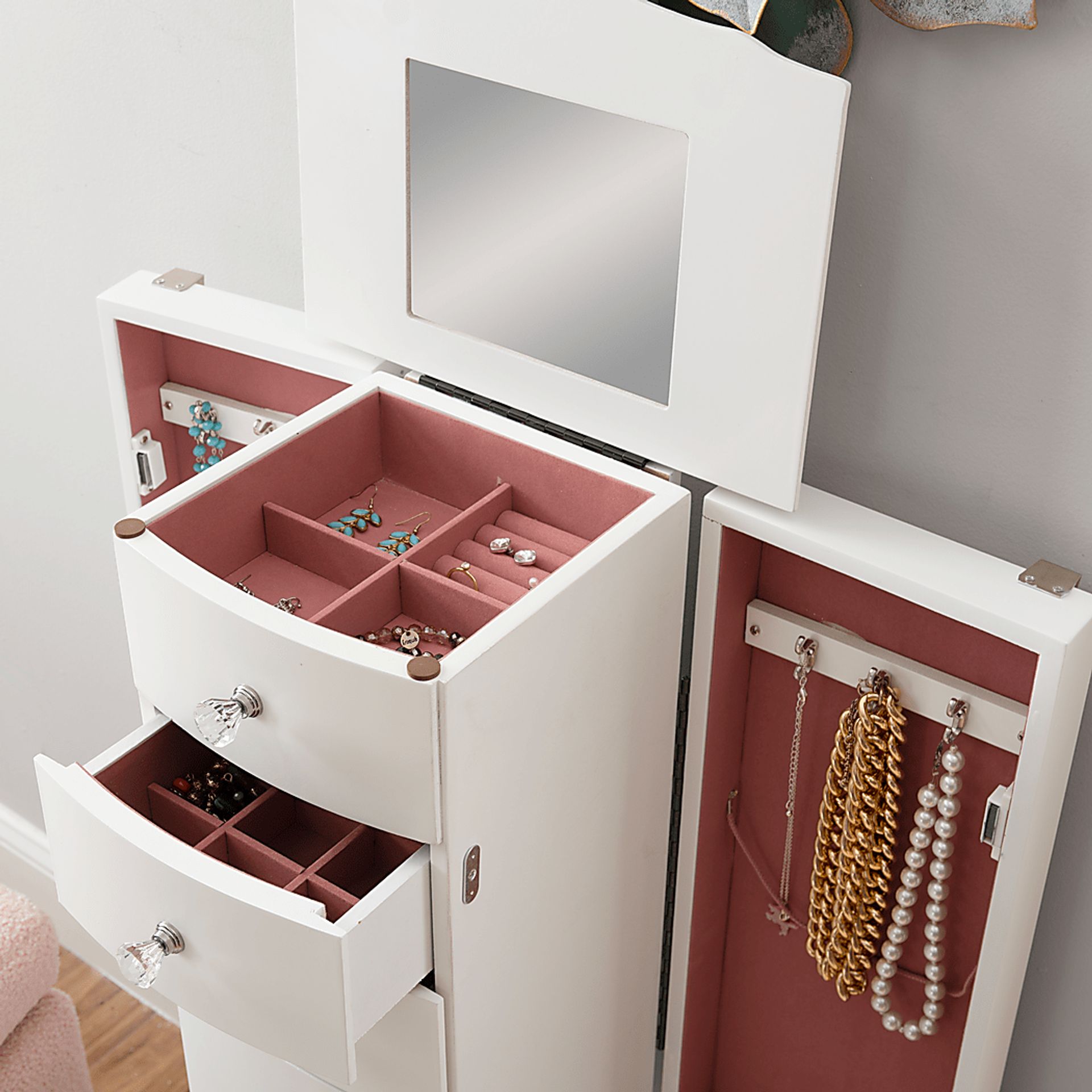 Howison White Jewelry Armoire - Image 12