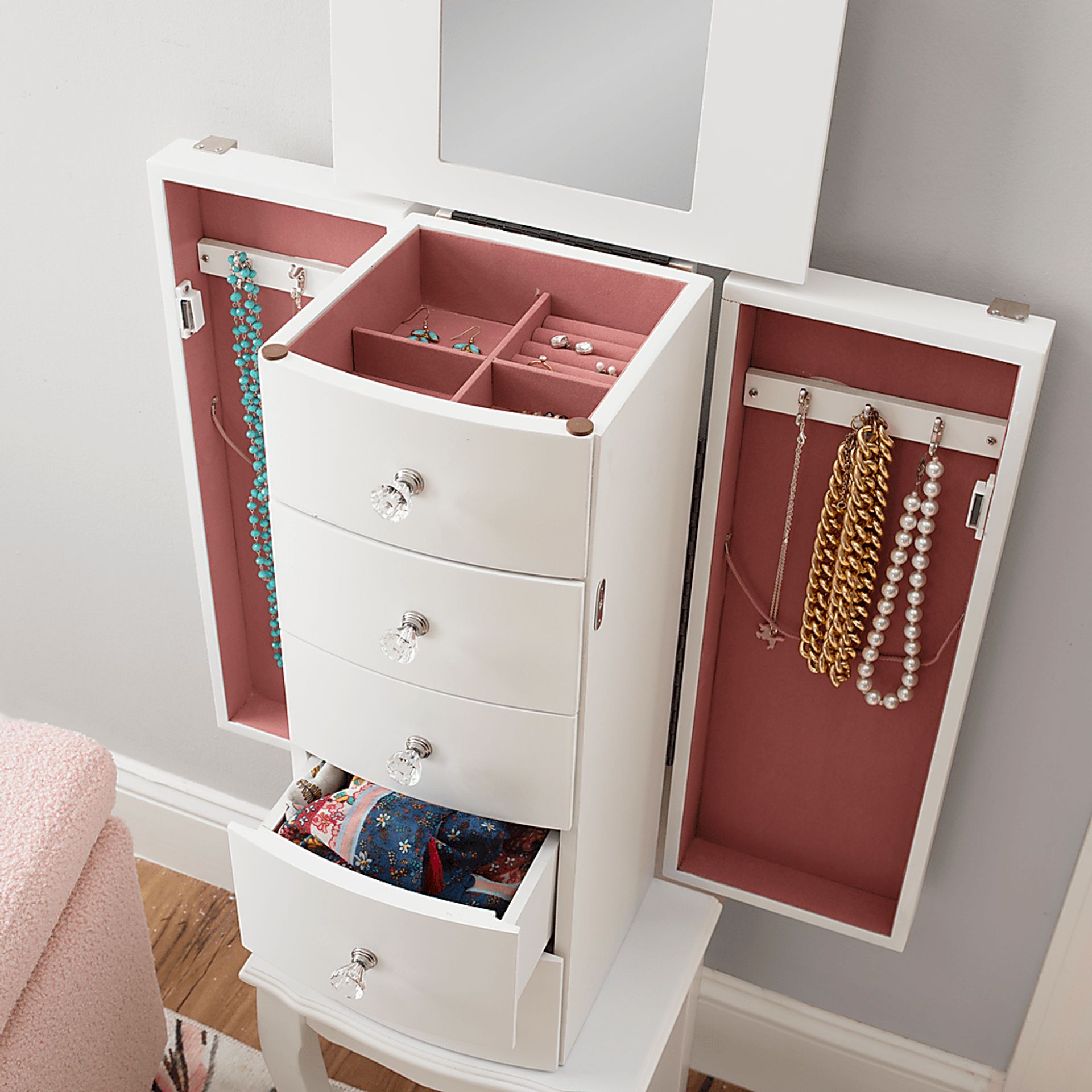 Howison White Jewelry Armoire - Image 13