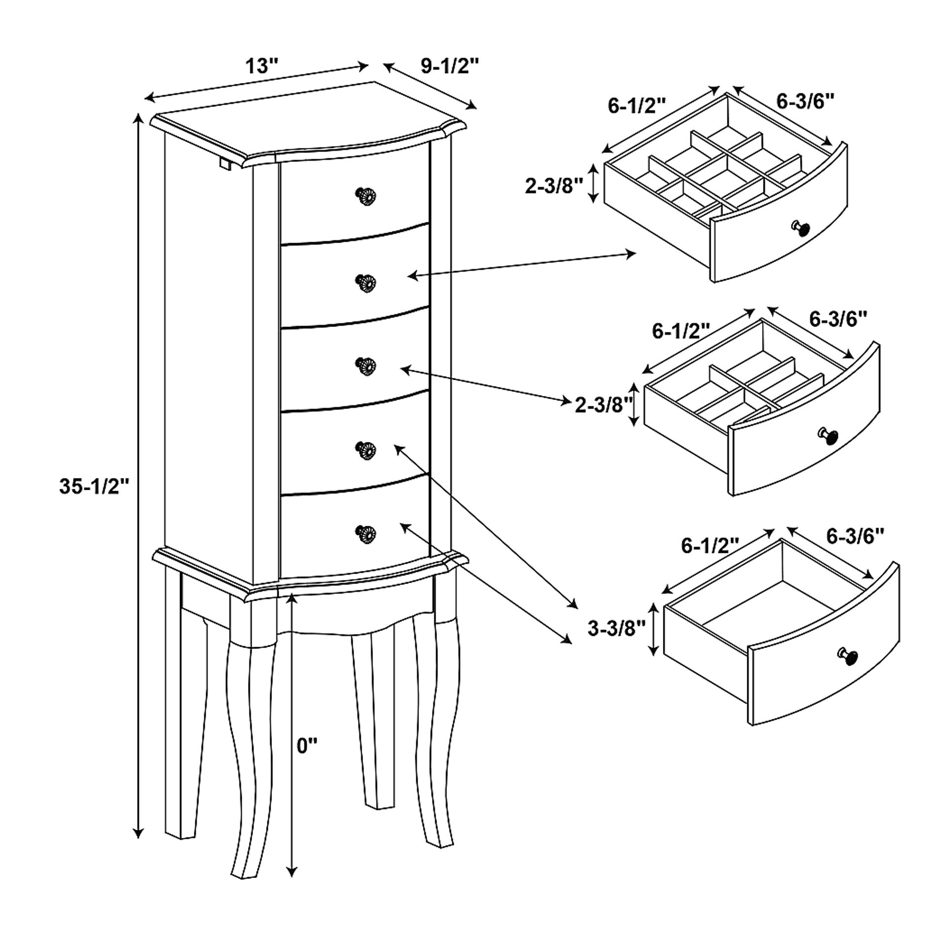Howison White Jewelry Armoire - Image 16