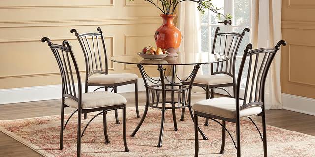 Hoyt 42 in. Metal 5 Pc Round Dining Set - Thumbnail - Image 1
