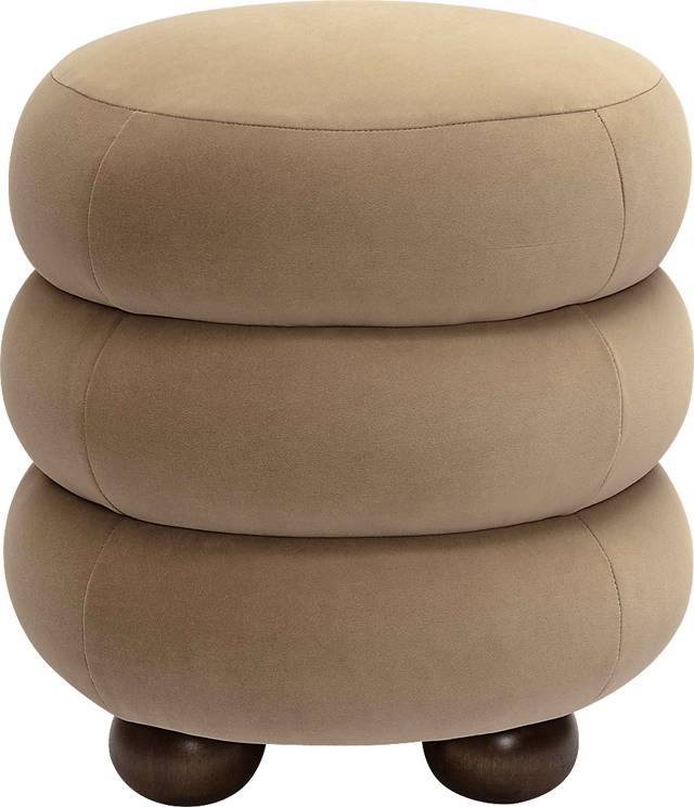 Hoytpeak Taupe Ottoman - Thumbnail - Image 2