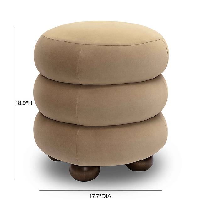 Hoytpeak Taupe Ottoman - Thumbnail - Image 5
