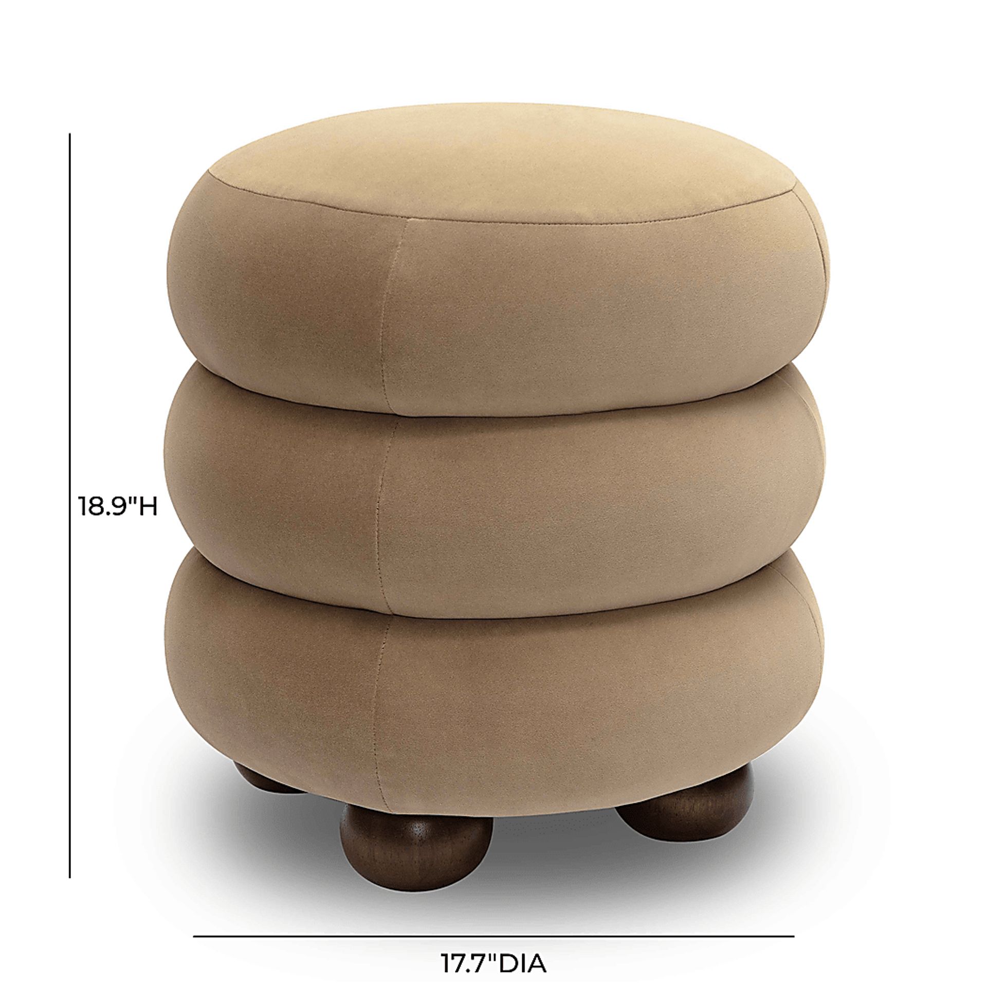 Hoytpeak Taupe Ottoman - Image 5